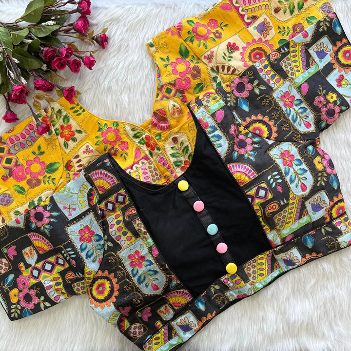 TikTok Position Work Back Pattern Blouse