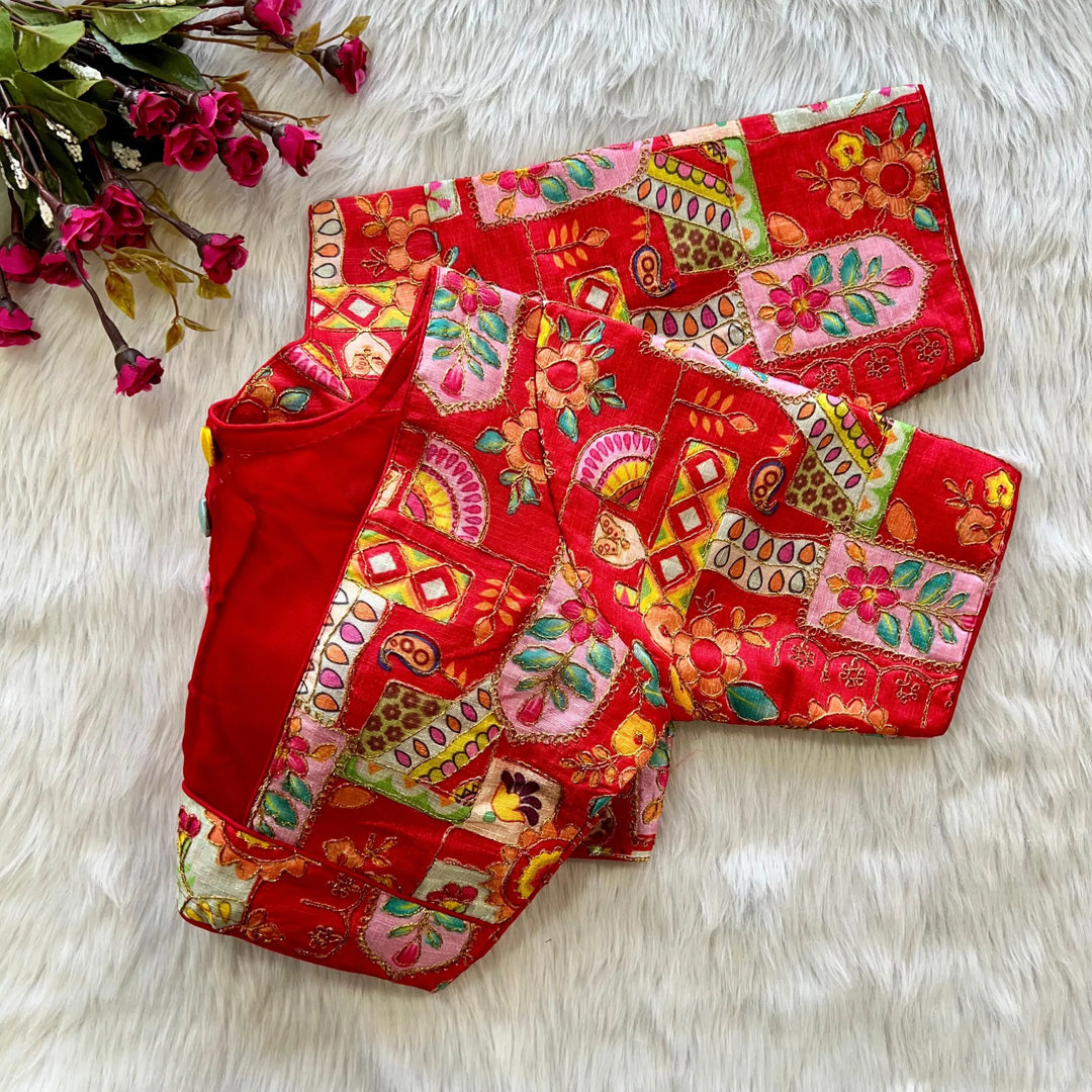TikTok Position Work Back Pattern Blouse