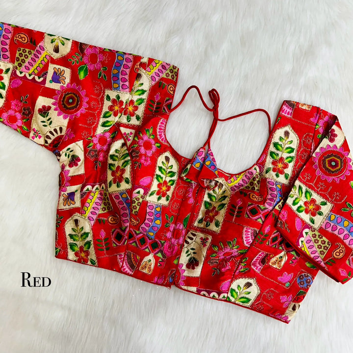 Position Print With Aari Work Designer Blouse
