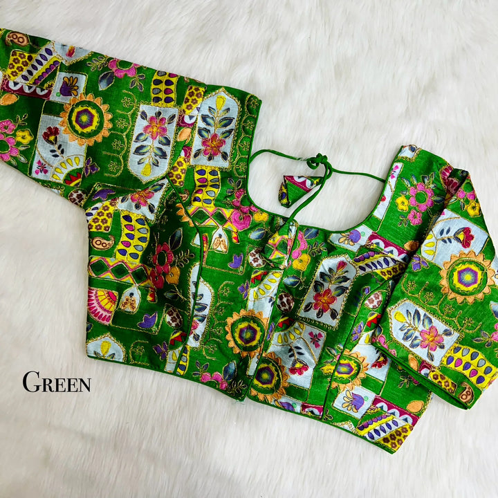 Position Print With Aari Work Designer Blouse