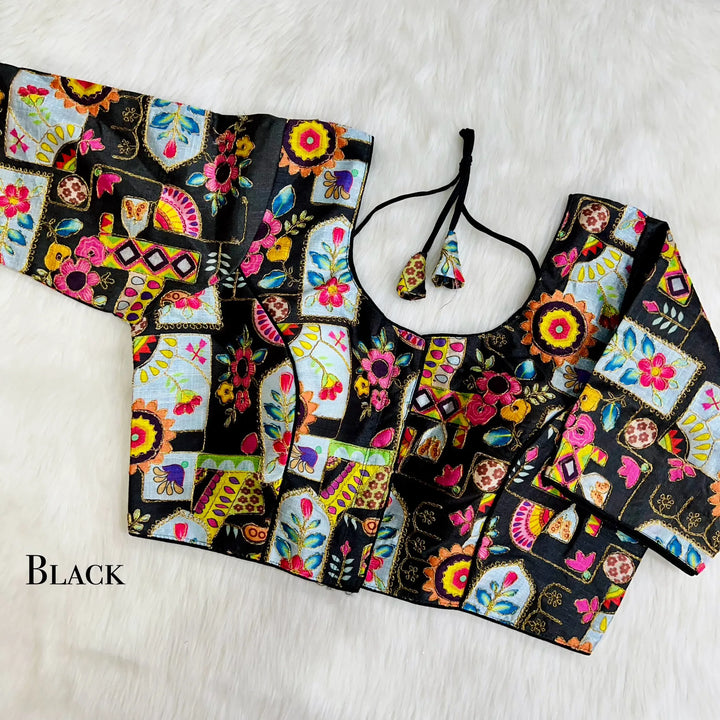 Position Print With Aari Work Designer Blouse