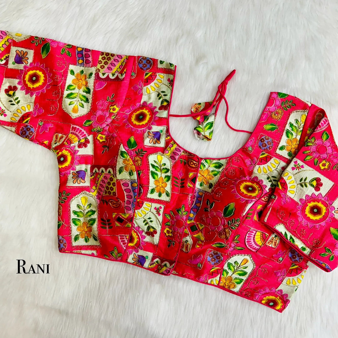 Position Print With Aari Work Designer Blouse