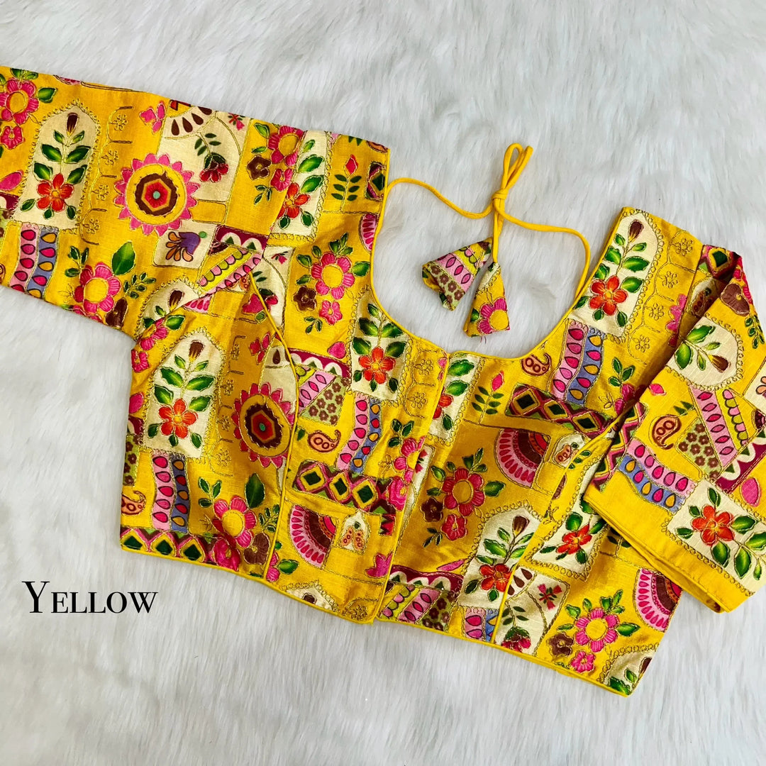 Position Print With Aari Work Designer Blouse