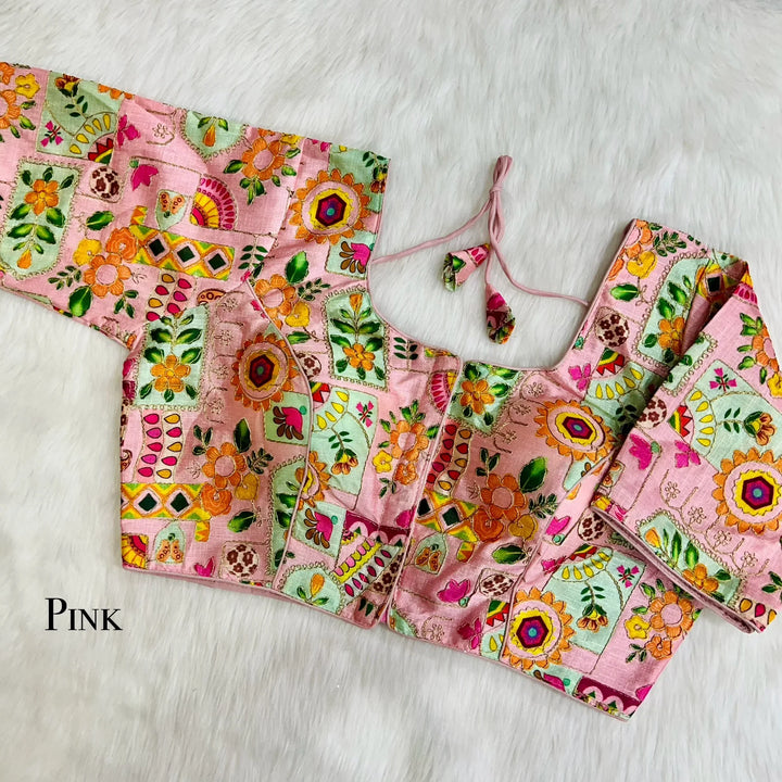 Position Print With Aari Work Designer Blouse