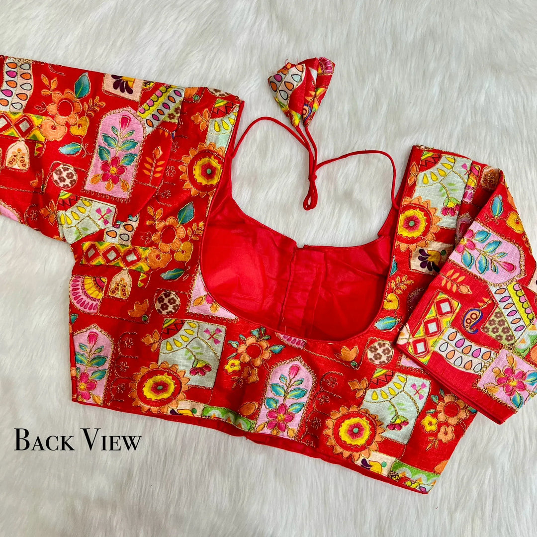 Position Print With Aari Work Designer Blouse