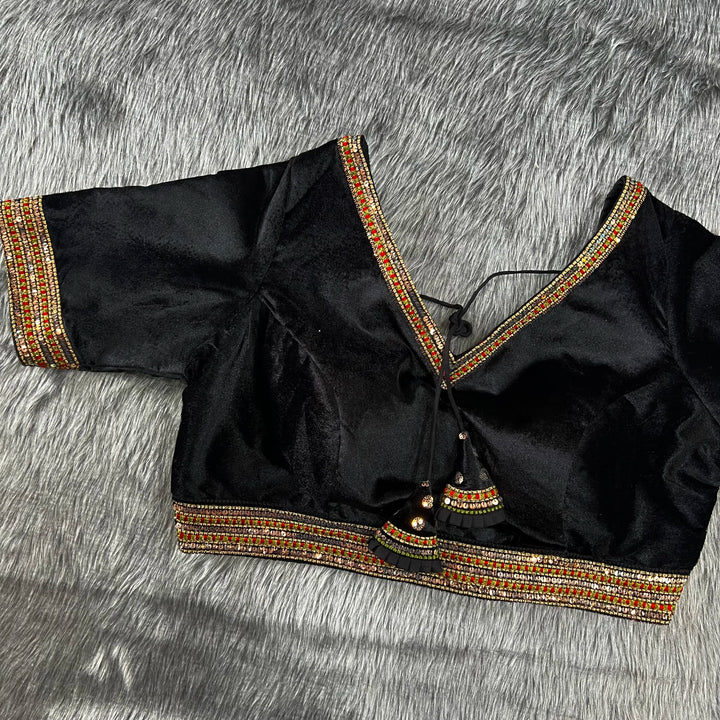 New Decent Velvet Bridal Off Shoulder Blouse