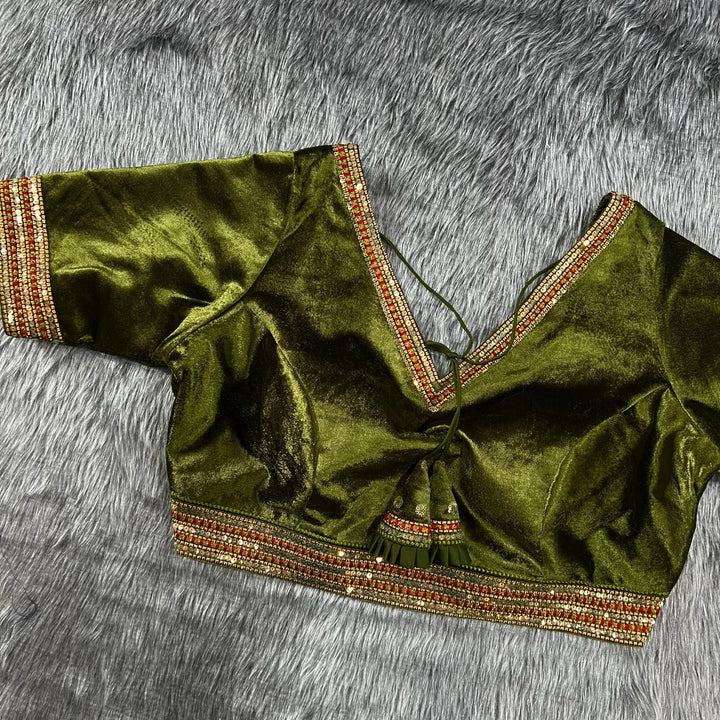 New Decent Velvet Bridal Off Shoulder Blouse