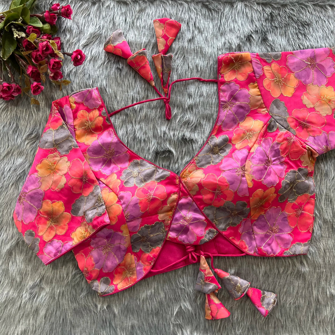 New Position Flower Work Designer Blouse