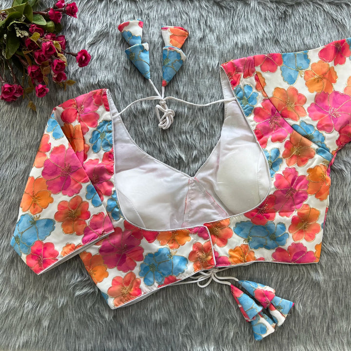 New Position Flower Work Designer Blouse