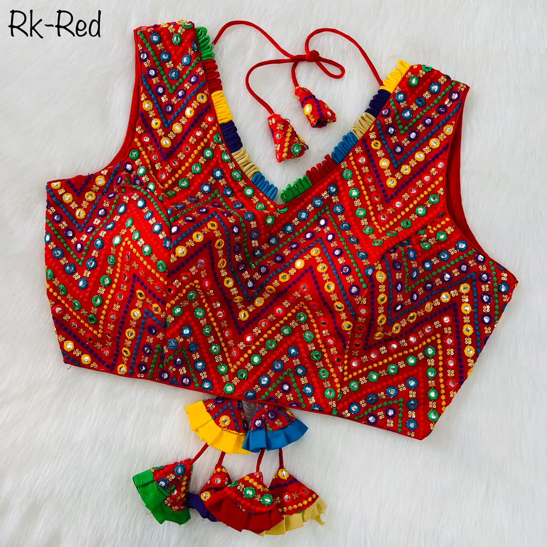 SPECIAL MULTI MIRROR V- NECK BLOUSE