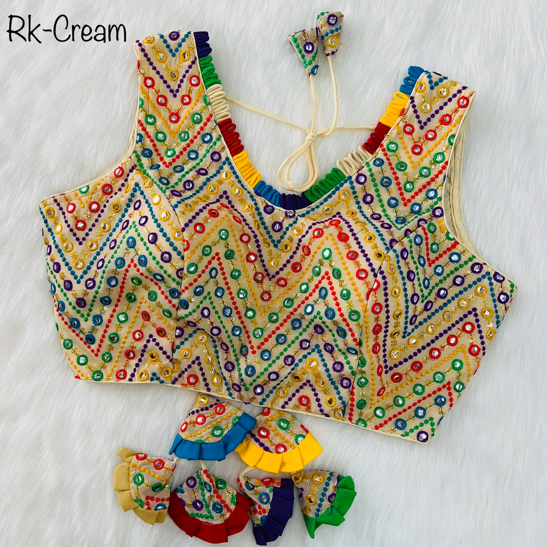 SPECIAL MULTI MIRROR V- NECK BLOUSE