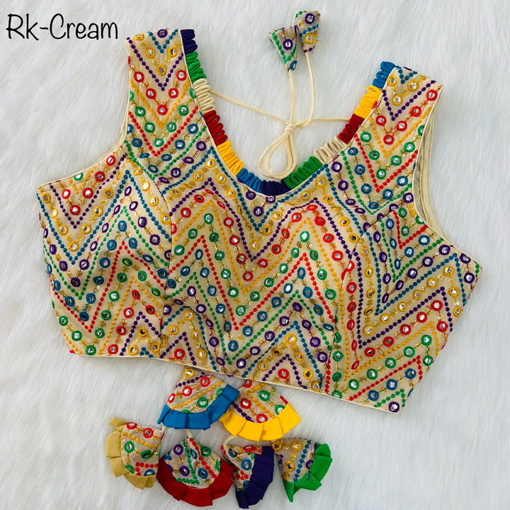 SPECIAL MULTI MIRROR V- NECK BLOUSE