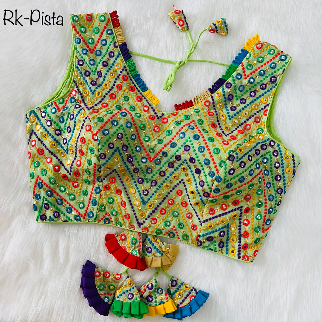SPECIAL MULTI MIRROR V- NECK BLOUSE