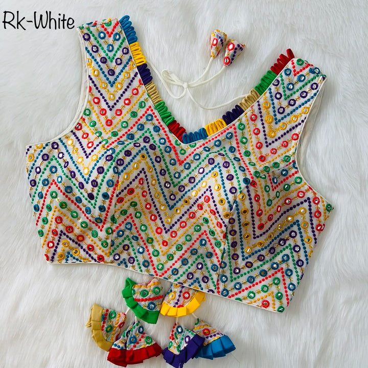 SPECIAL MULTI MIRROR V- NECK BLOUSE