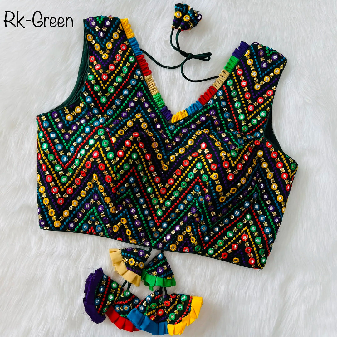SPECIAL MULTI MIRROR V- NECK BLOUSE
