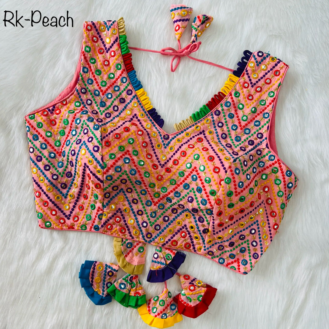 SPECIAL MULTI MIRROR V- NECK BLOUSE