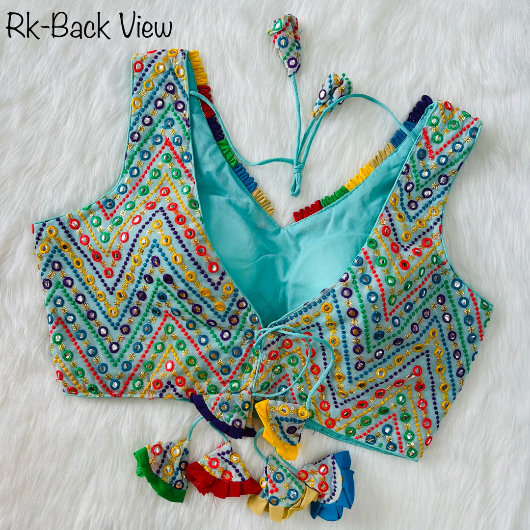 SPECIAL MULTI MIRROR V- NECK BLOUSE