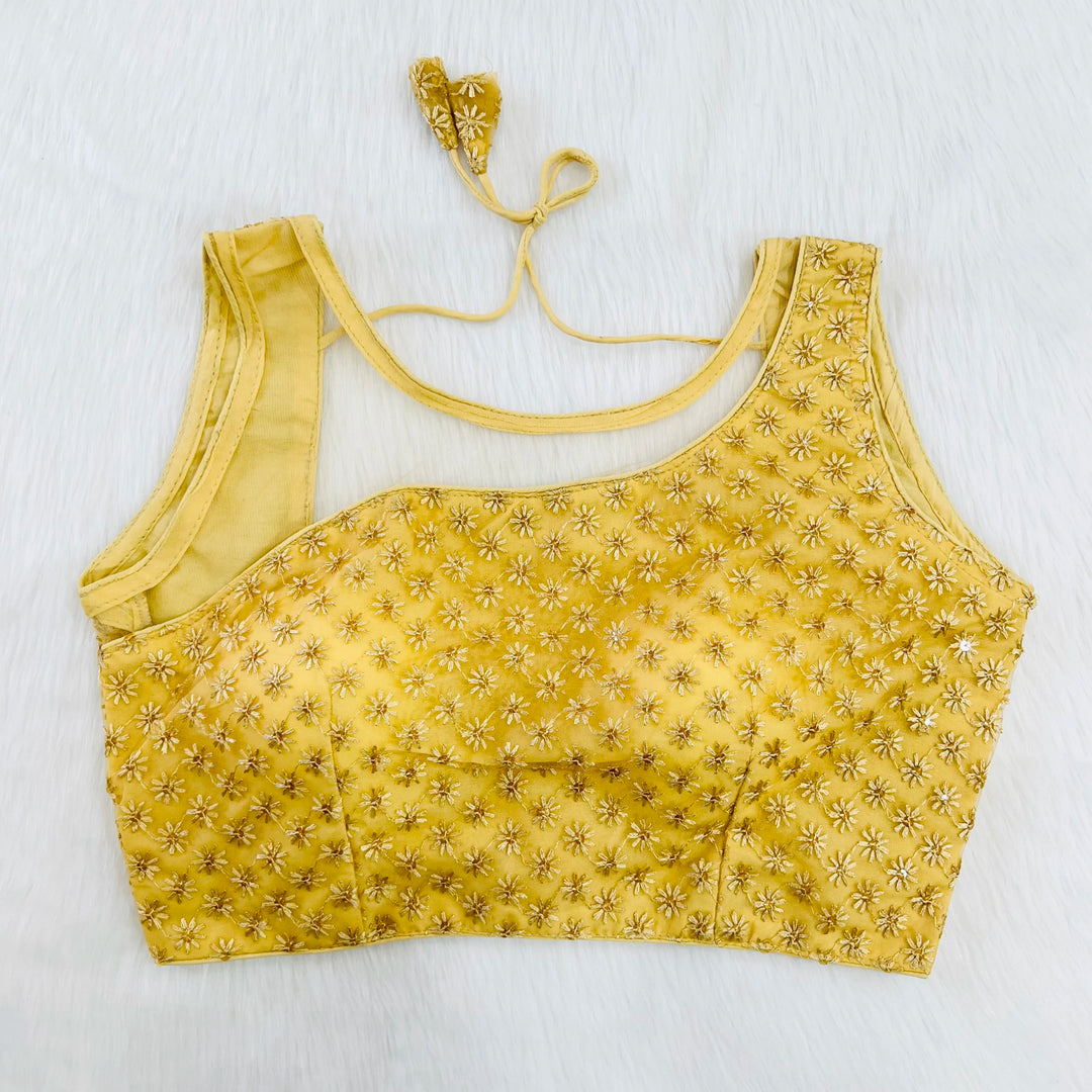 PARTY WEAR CHIKAN WORK NET BLOUSE