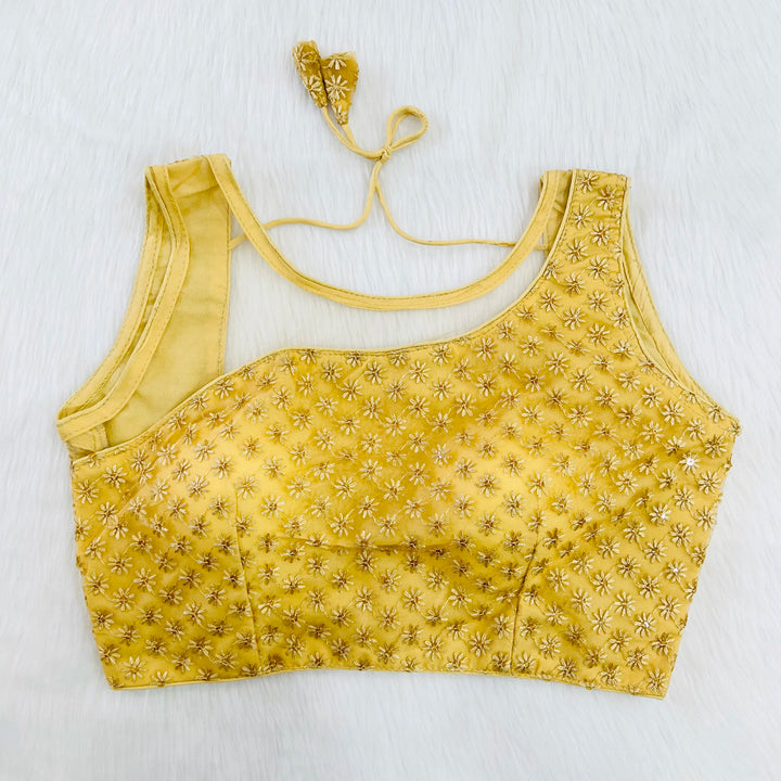 PARTY WEAR CHIKAN WORK NET BLOUSE