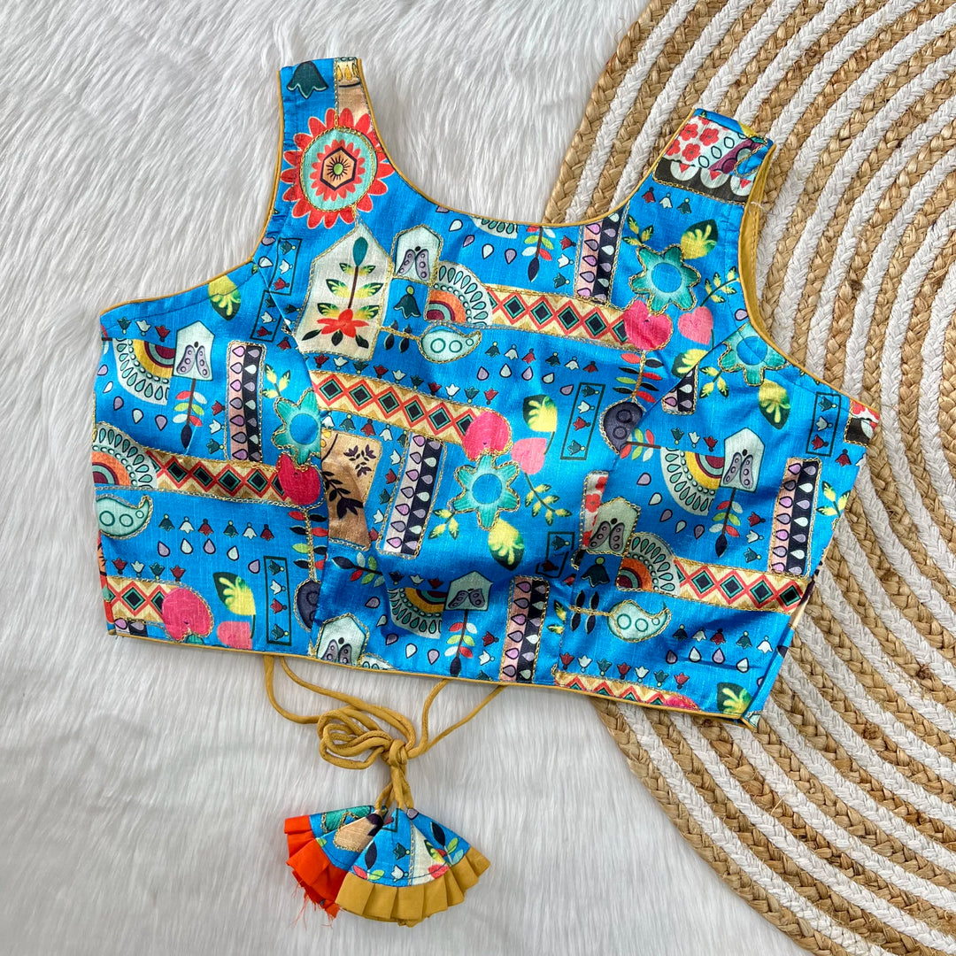 Position Print With Aari Work Designer Blouse