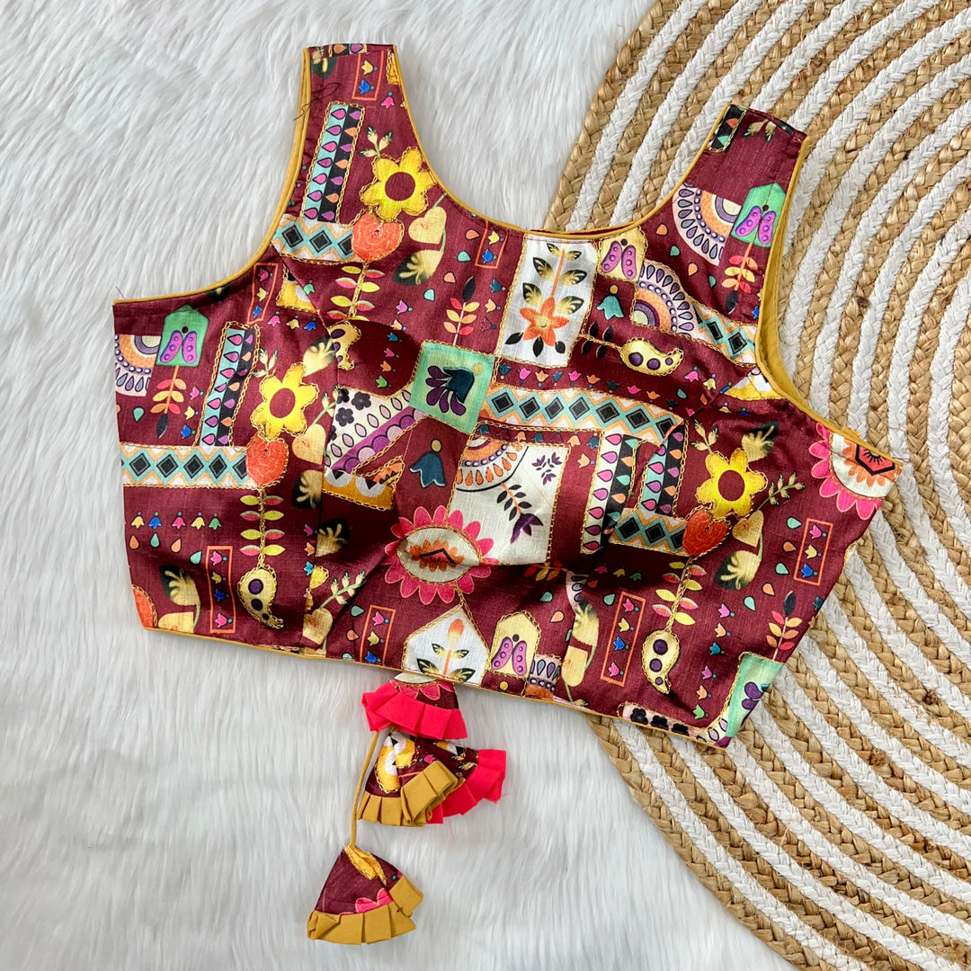 Position Print With Aari Work Designer Blouse