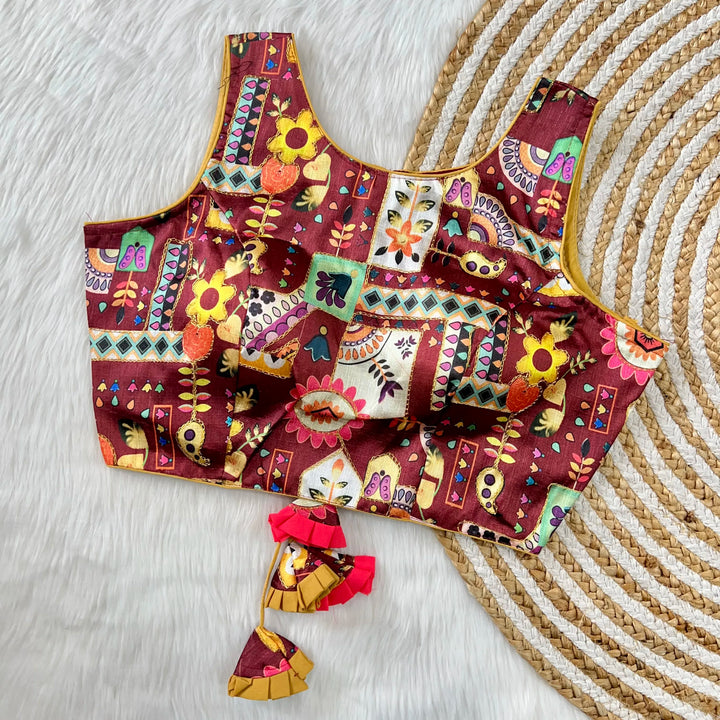 Position Print With Aari Work Designer Blouse