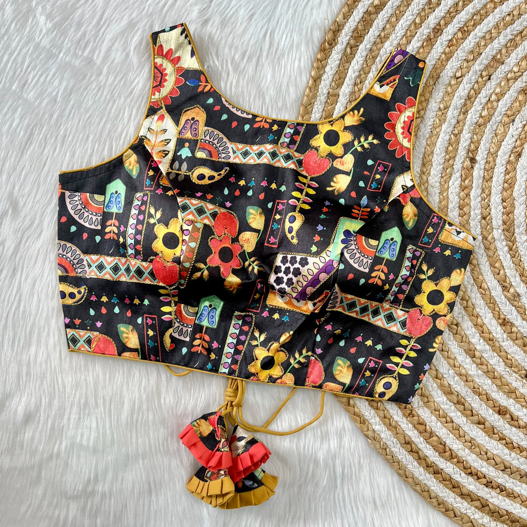 Position Print With Aari Work Designer Blouse