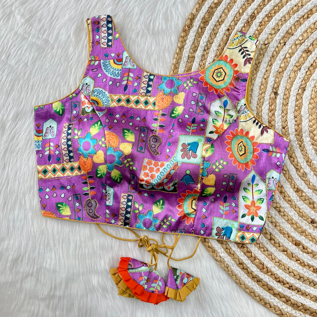 Position Print With Aari Work Designer Blouse