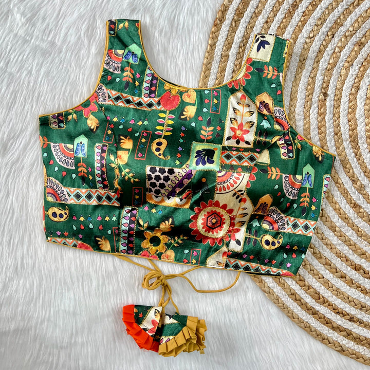 Position Print With Aari Work Designer Blouse