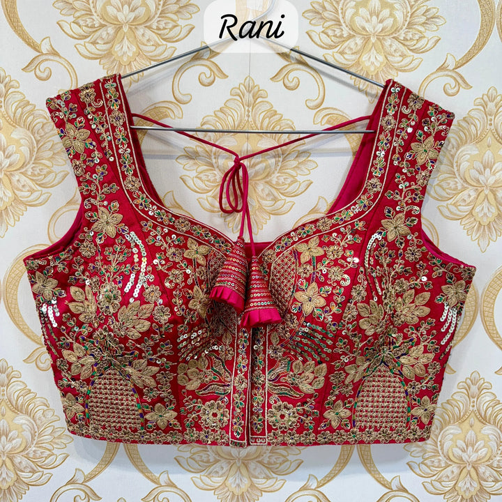 BEAUTIFUL HEAVY EMBROIDERY CODDING+THREAD WORK BRIDAL BLOUSE