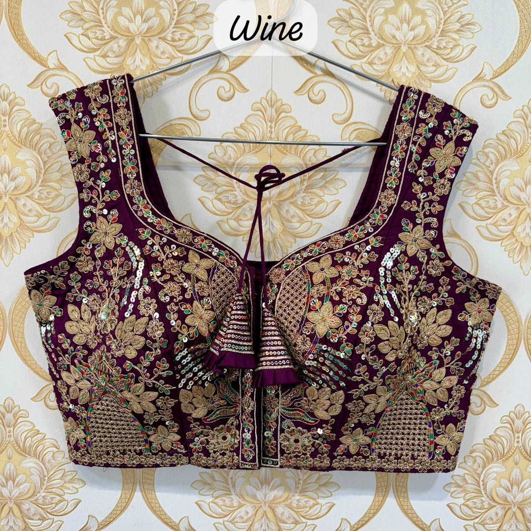 BEAUTIFUL HEAVY EMBROIDERY CODDING+THREAD WORK BRIDAL BLOUSE