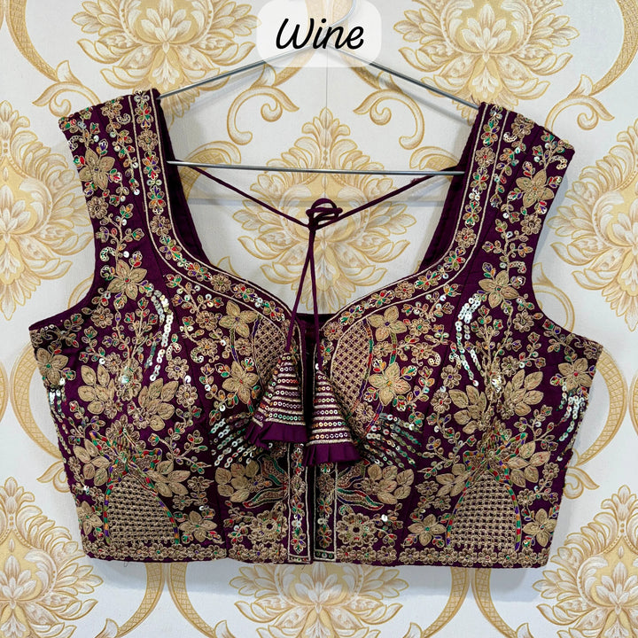 BEAUTIFUL HEAVY EMBROIDERY CODDING+THREAD WORK BRIDAL BLOUSE