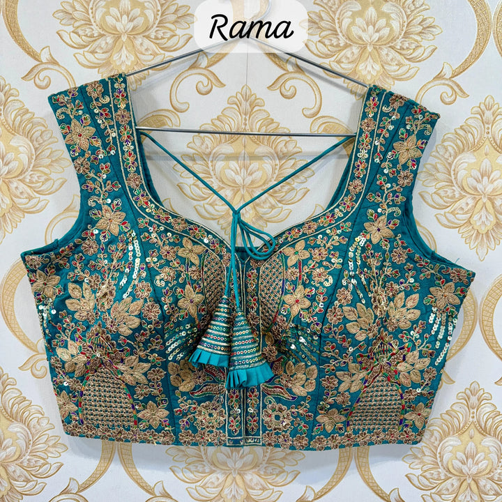 BEAUTIFUL HEAVY EMBROIDERY CODDING+THREAD WORK BRIDAL BLOUSE