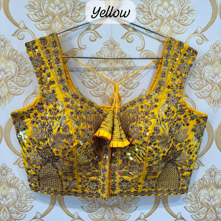 BEAUTIFUL HEAVY EMBROIDERY CODDING+THREAD WORK BRIDAL BLOUSE