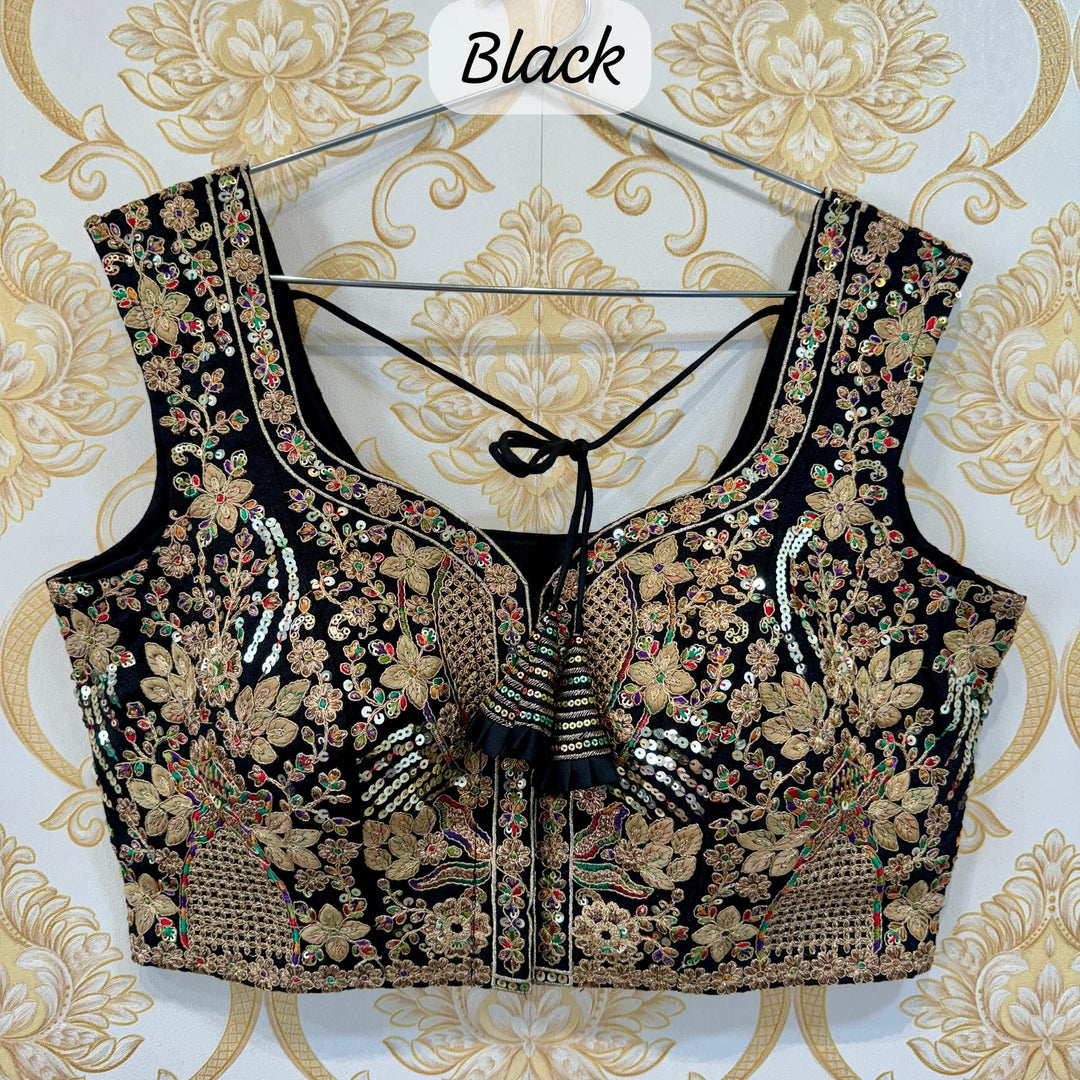 BEAUTIFUL HEAVY EMBROIDERY CODDING+THREAD WORK BRIDAL BLOUSE