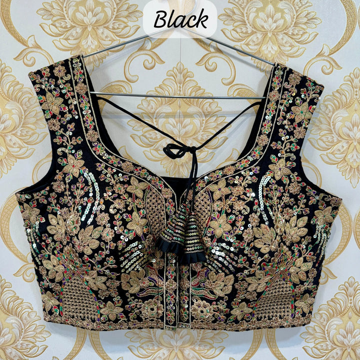 BEAUTIFUL HEAVY EMBROIDERY CODDING+THREAD WORK BRIDAL BLOUSE