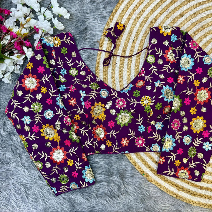 LONG SLEEVES MULTI THREAD WITH SEQUENCE WORK BLOUSE