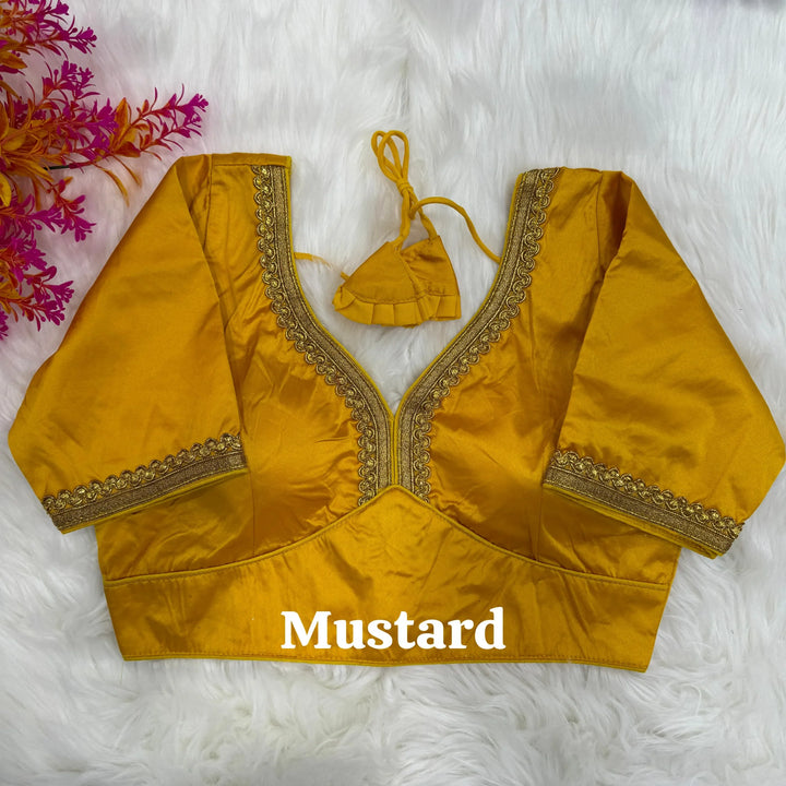 NEW PLAIN MALAI SILK DESIGNER BLOUSE