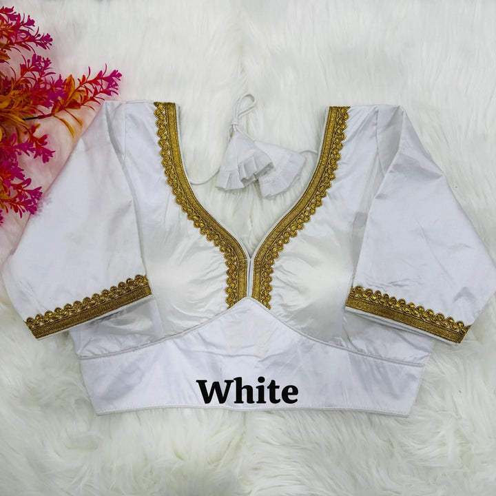 NEW PLAIN MALAI SILK DESIGNER BLOUSE