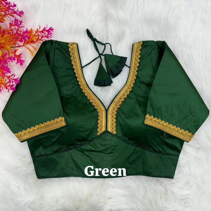 NEW PLAIN MALAI SILK DESIGNER BLOUSE