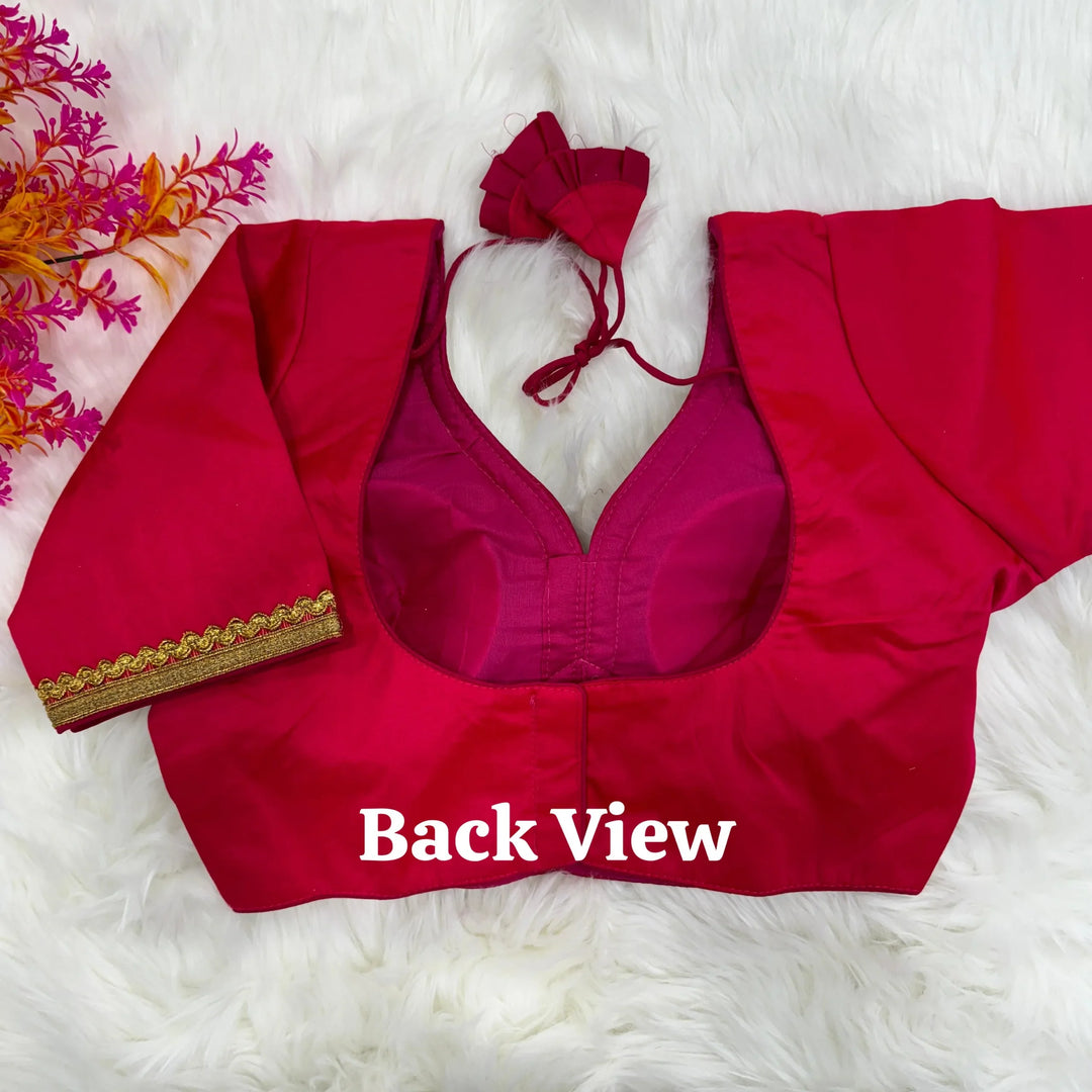 NEW PLAIN MALAI SILK DESIGNER BLOUSE