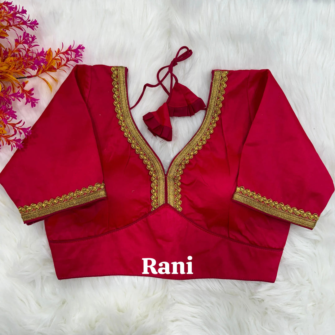 NEW PLAIN MALAI SILK DESIGNER BLOUSE