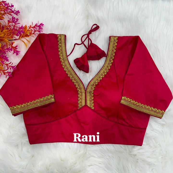 NEW PLAIN MALAI SILK DESIGNER BLOUSE