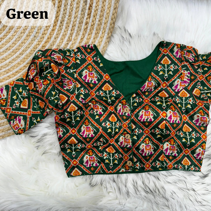 PATOLA PRINT COTTON BLOUSE