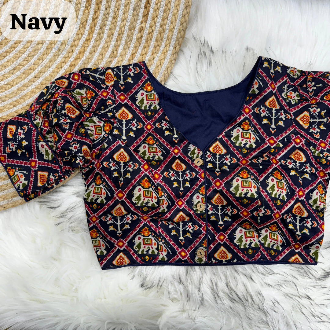 PATOLA PRINT COTTON BLOUSE