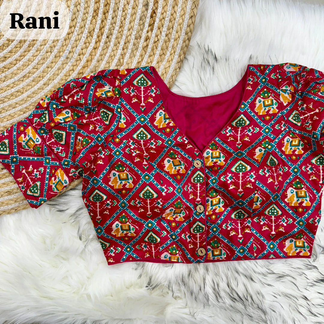 PATOLA PRINT COTTON BLOUSE