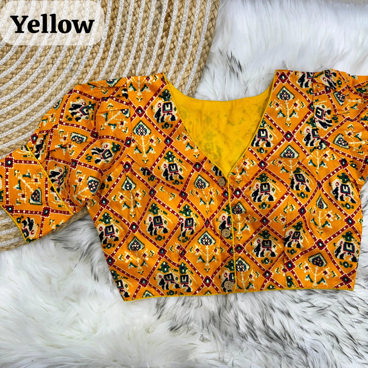 PATOLA PRINT COTTON BLOUSE