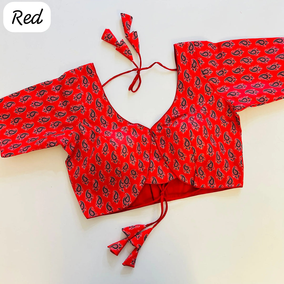 MASLEEN COTTON PRINT BLOUSE