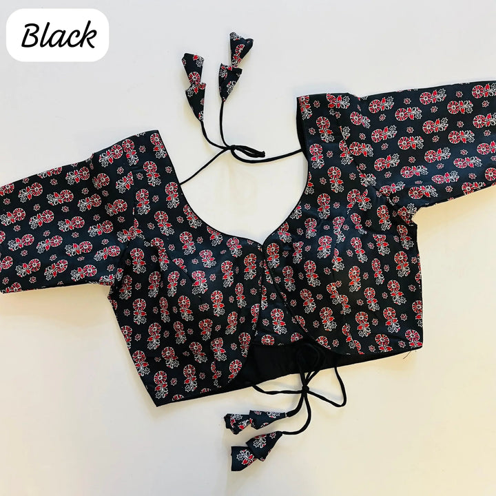 MASLEEN COTTON PRINT BLOUSE