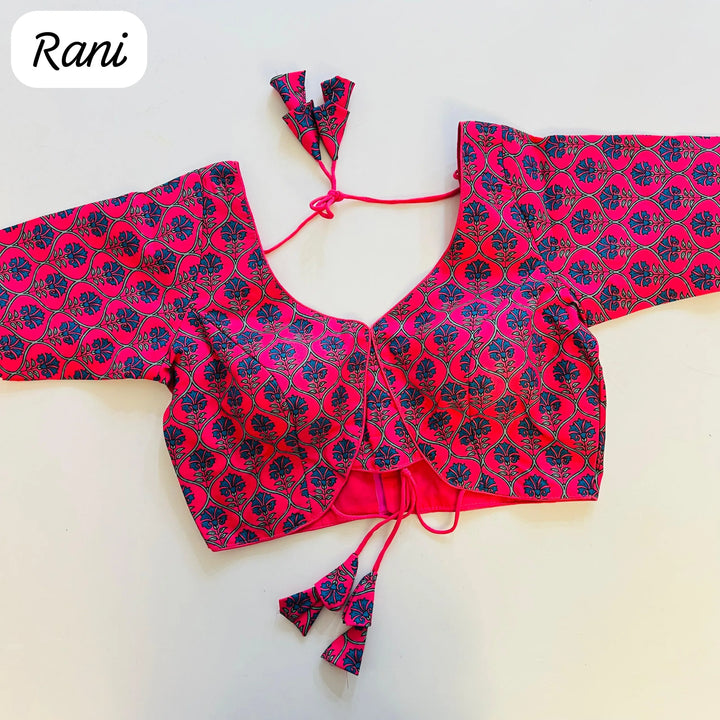 MASLEEN COTTON PRINT BLOUSE
